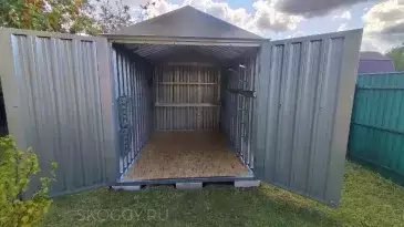 Хозблок для садовой техники и вещей в цинковом цвете в дер. Сумароково, Заокский р-н, Тульская обл.